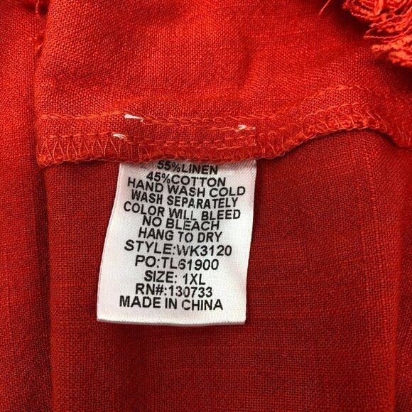 NWT Umgee Orange Fringe Tunic Dress Size 1XL - Picture 7 of 7